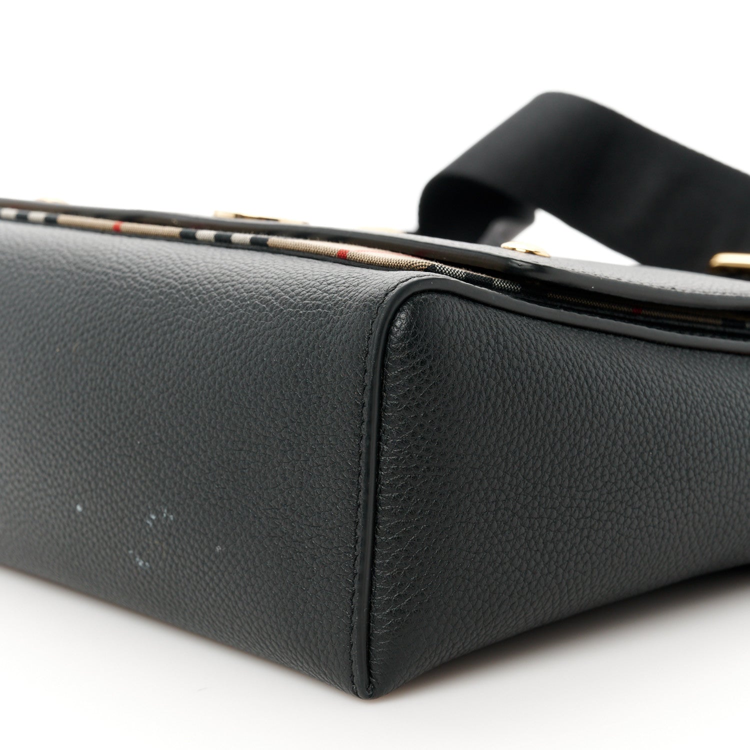 Burberry Grainy Calfskin Vintage Check Note Crossbody Bag Black 9 of 9
