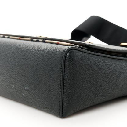 Burberry Grainy Calfskin Vintage Check Note Crossbody Bag Black 9 of 9