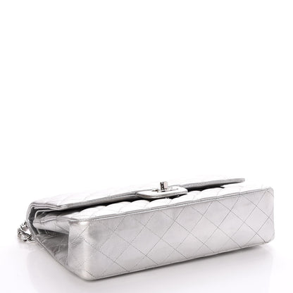 Chanel Metallic Lambskin Quilted Medium Double Flap Silver 4 of 7