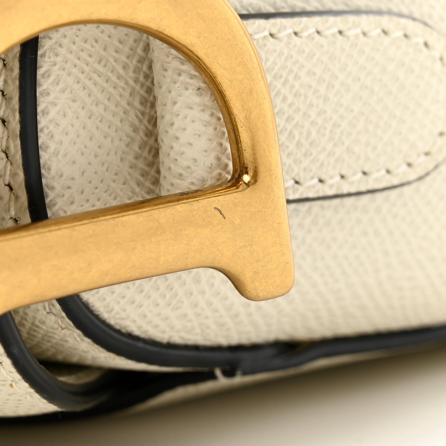 Christian Dior Grained Calfskin Saddle Bag White 12 of 12