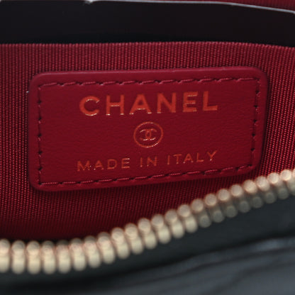 Chanel Shiny Goatskin Quilted Chanel 19 Flat Wallet Pouch Black 6 of 7