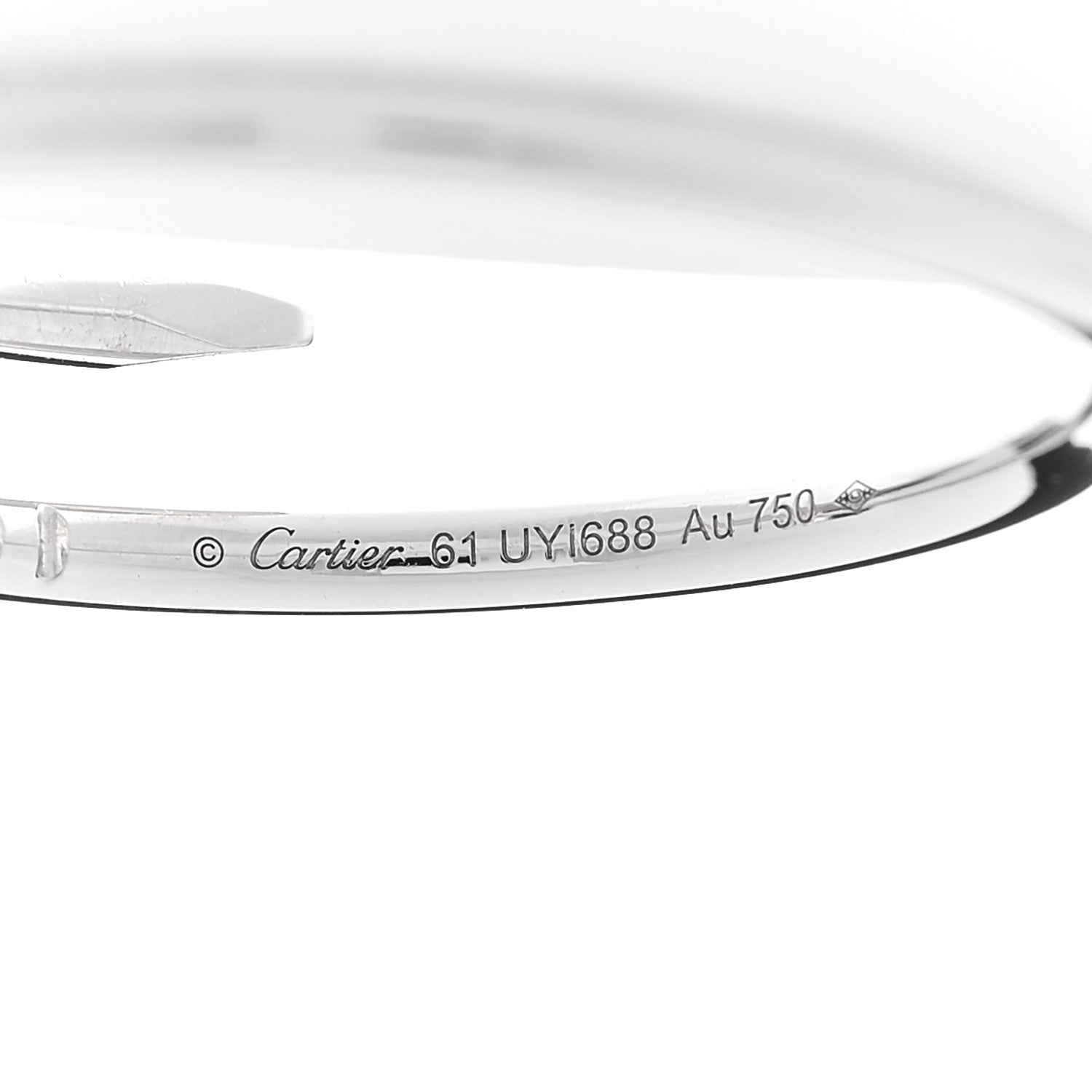 Cartier 18K White Gold Small Juste Un Clou Ring 61 9.75 5 of 5