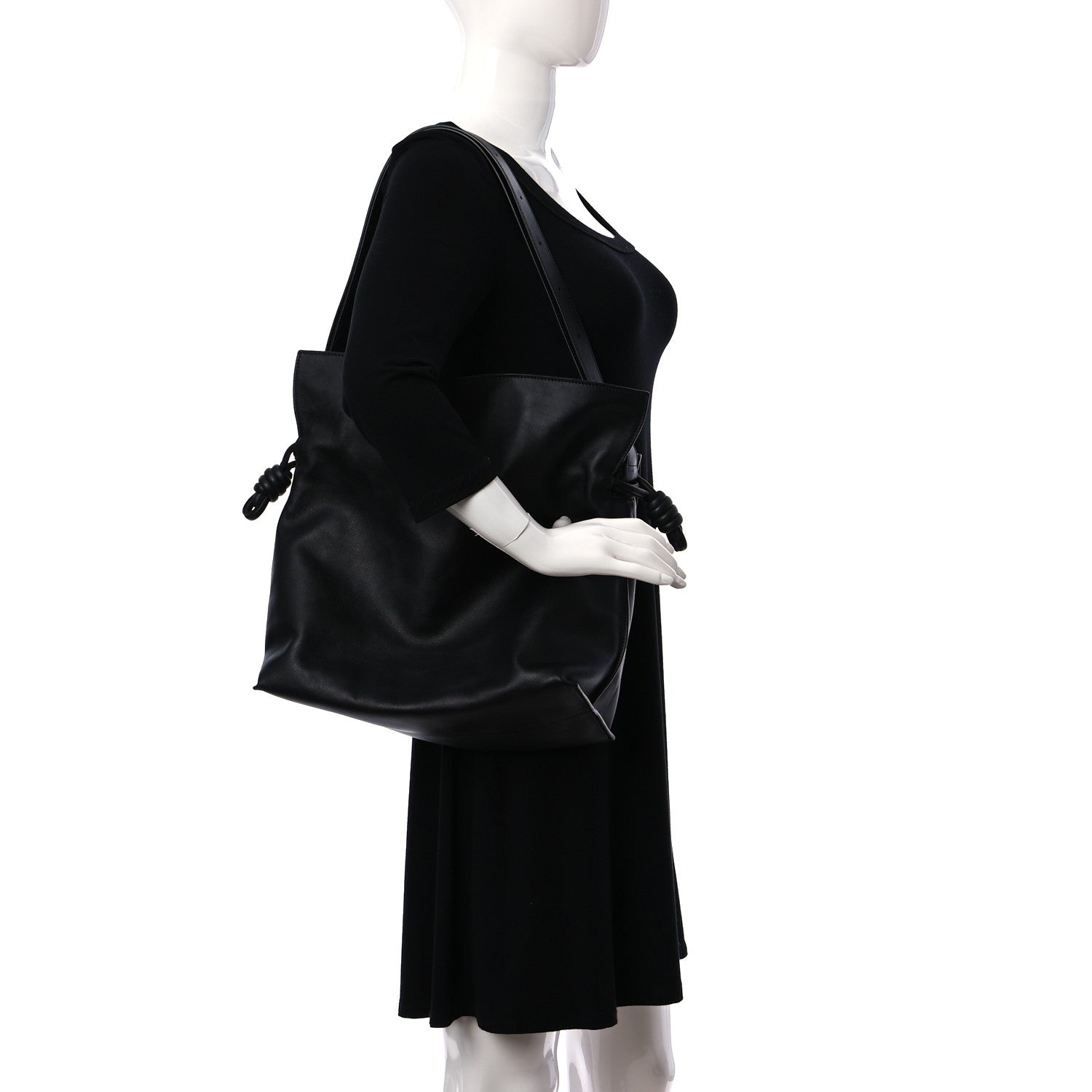Loewe Calfskin Flamenco Knot Bag Black 2 of 8