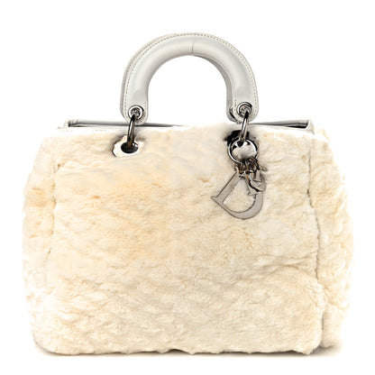 Christian Dior Rabbit Fur Medium Lady Dior Ivory 1 of 9