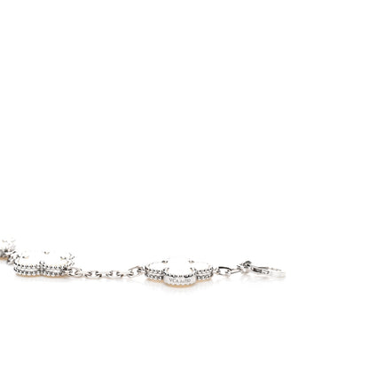 Van Cleef & Arpels 18K White Gold Mother of Pearl 5 Motifs Vintage Alhambra Bracelet 4 of 5