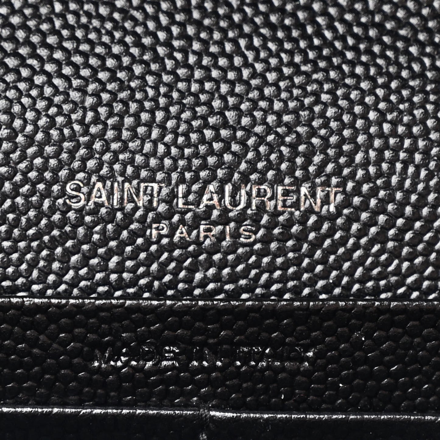 Grain De Poudre Matelasse Chevron Monogram Monochrome Chain Wallet Black