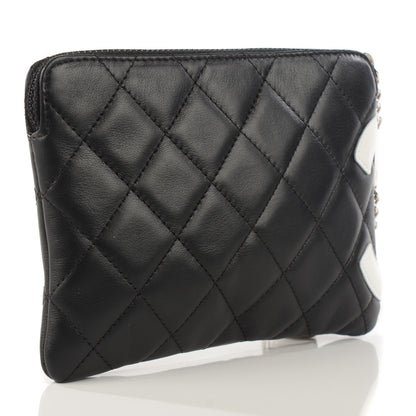 Chanel Calfskin Quilted Cambon Cosmetic Pouch Black White 3 of 7