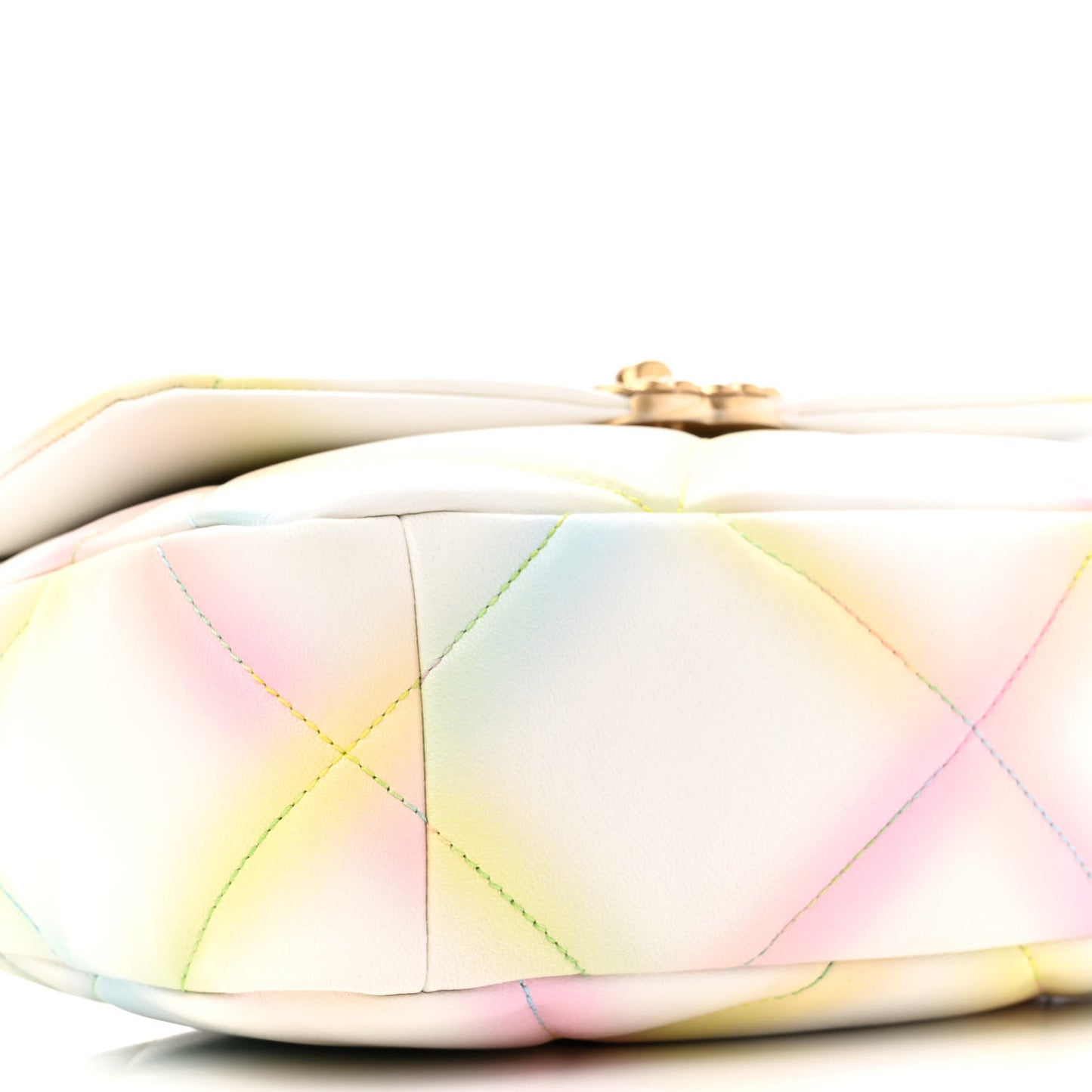 Printed Goatskin Quilted Medium Chanel 19 Flap White Multicolor