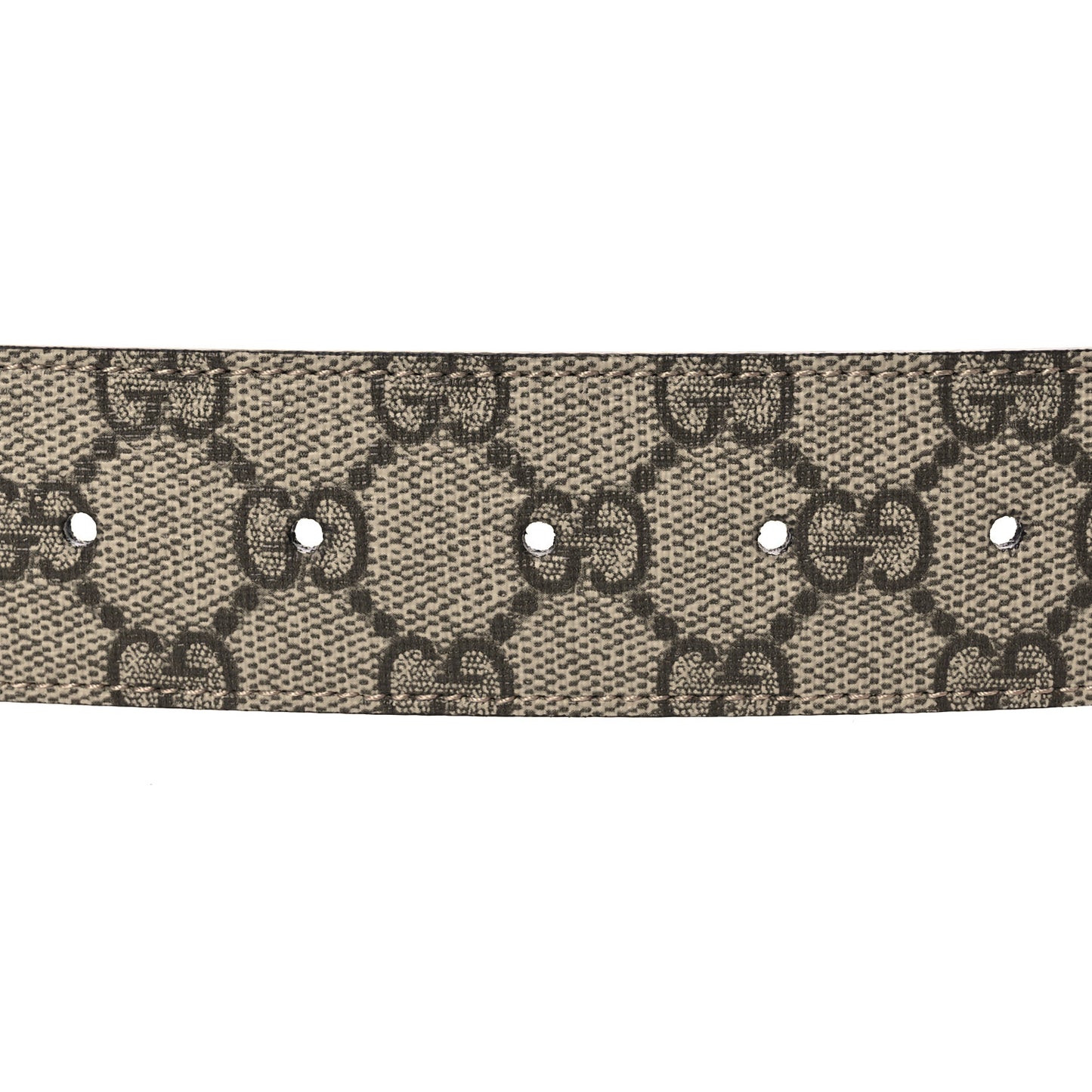 GG Supreme Monogram Plutone Calfskin Enamel Double G 40mm Belt 80 32 Beige Ebony Camelia