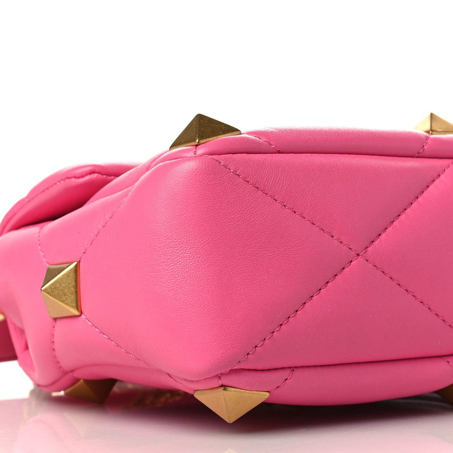 Nappa Medium Roman Stud Shoulder Bag Feminine Pink