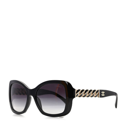 Chanel Acetate Metal Chain Square Sunglasses 5305 Black 1 of 8
