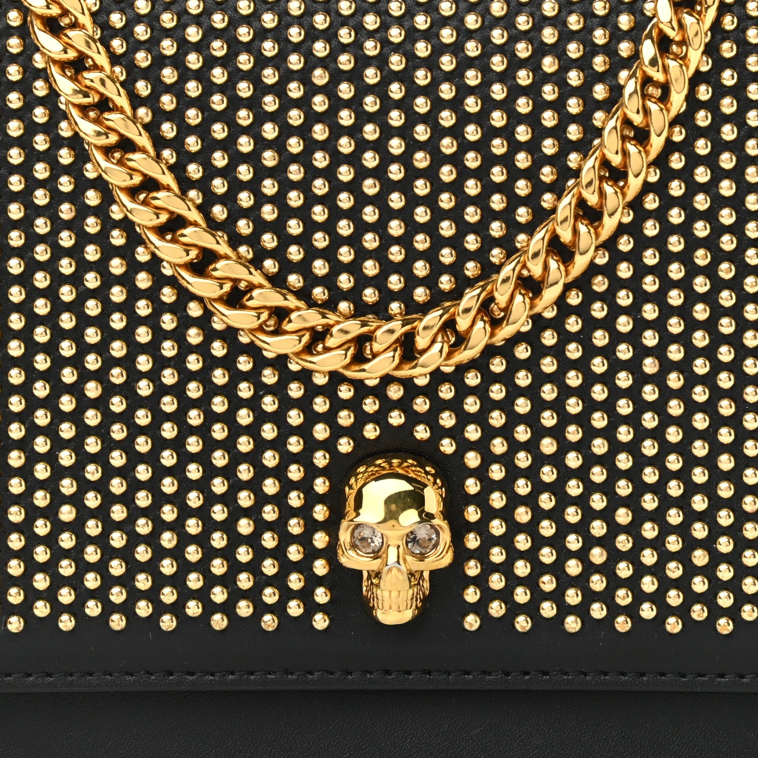 Alexander McQueen Calfskin Studded Skull Small Crossbody Bag Black 7 of 11