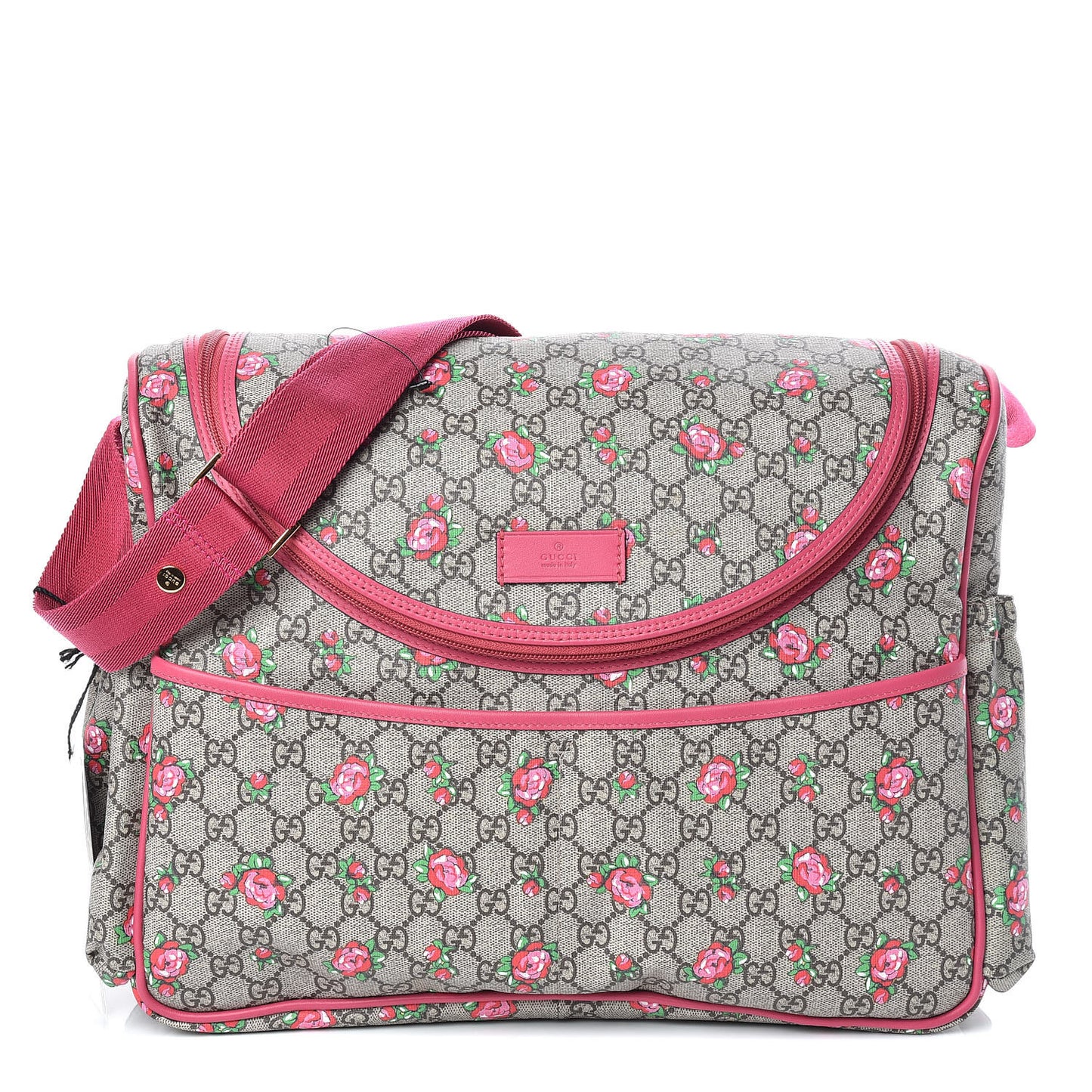 GG Supreme Monogram Rose Bud Diaper Bag Pink
