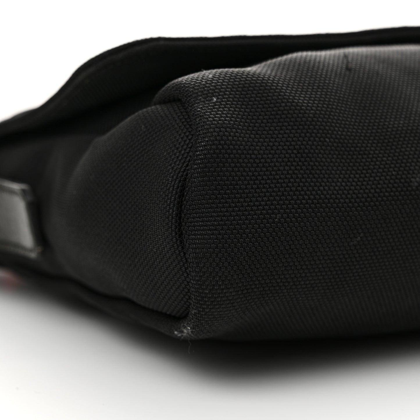 Techno Canvas Web Large Flap Messenger Bag Black