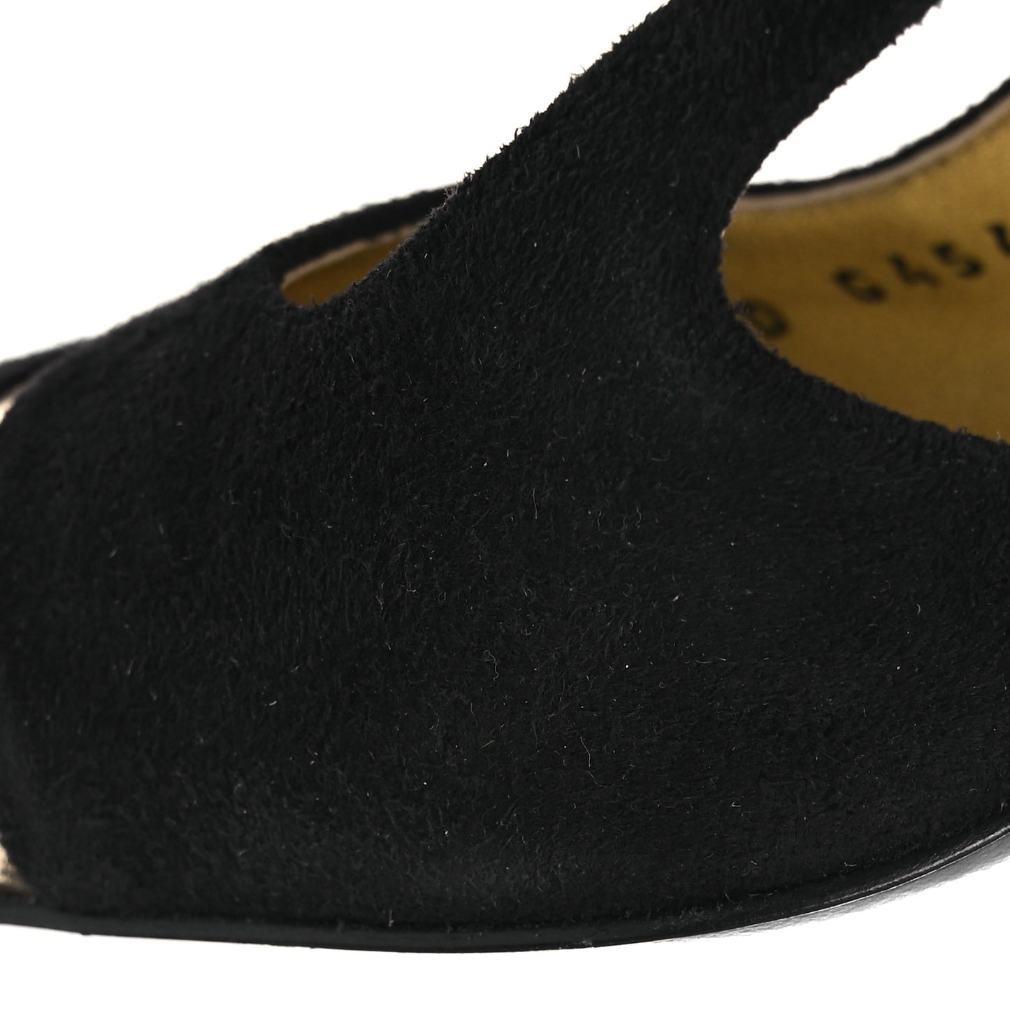 Kid Suede Metallic Lambskin Cap Toe CC Slingback Pumps 40 Black Gold