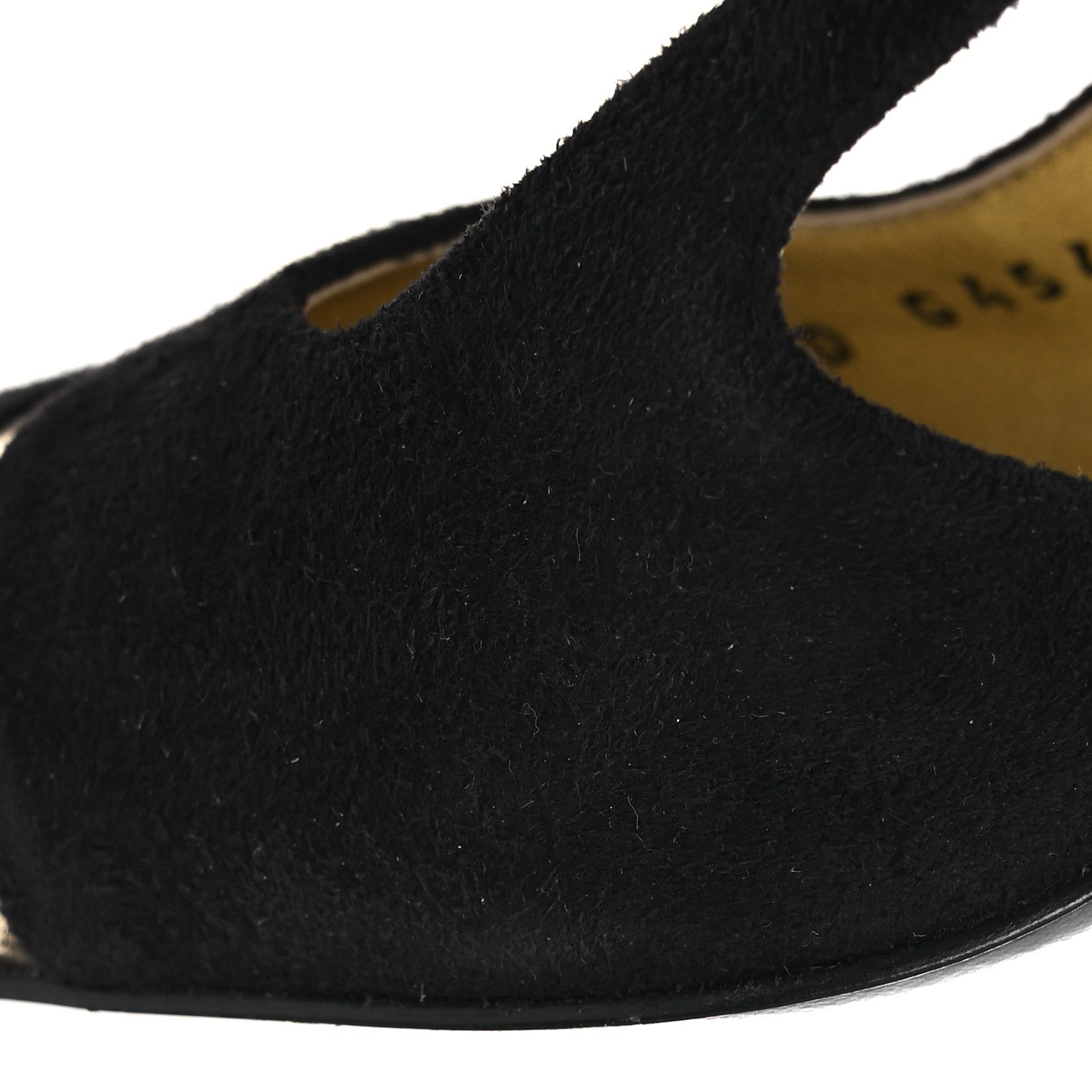 Chanel Kid Suede Metallic Lambskin Cap Toe CC Slingback Pumps 40 Black Gold 11 of 13