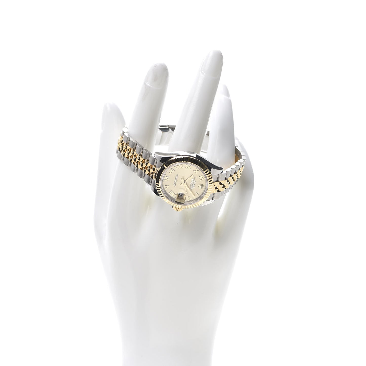 Stainless Steel 18K Yellow Gold 28mm Oyster Perpetual Datejust Watch Champagne Roman 279173