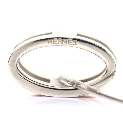 Hermes Lacquered Palladium Pop H Pendant Necklace Orange 4 of 5