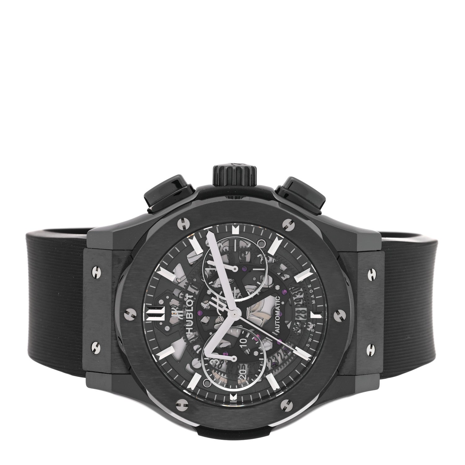 Hublot Ceramic Rubber 45mm Classic Fusion Aerofusion Chronograph Automatic Watch Black 525.CM.0170.RX 2 of 5