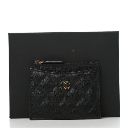 Chanel Caviar Quilted CC Zip Card Holder Black 8 of 8