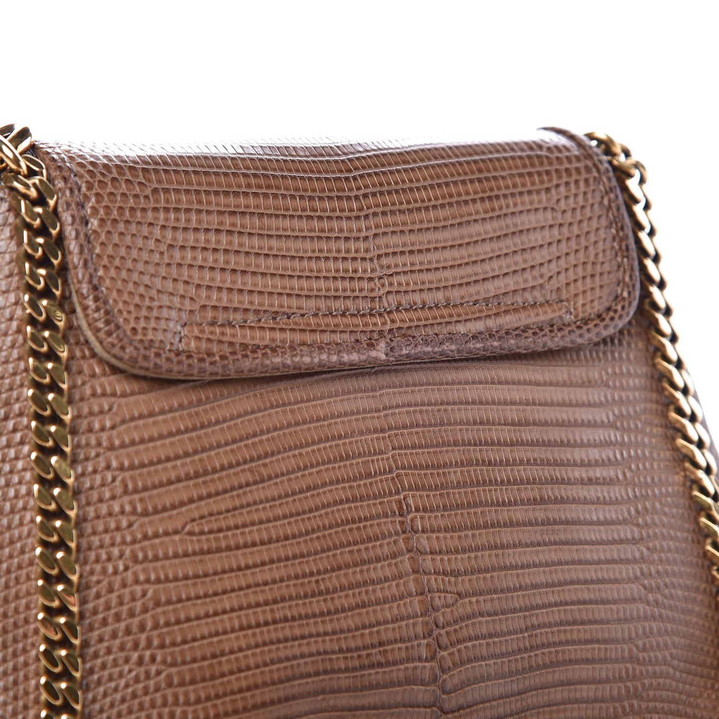 Lizard Small 1973 Chain Shoulder Bag Brown