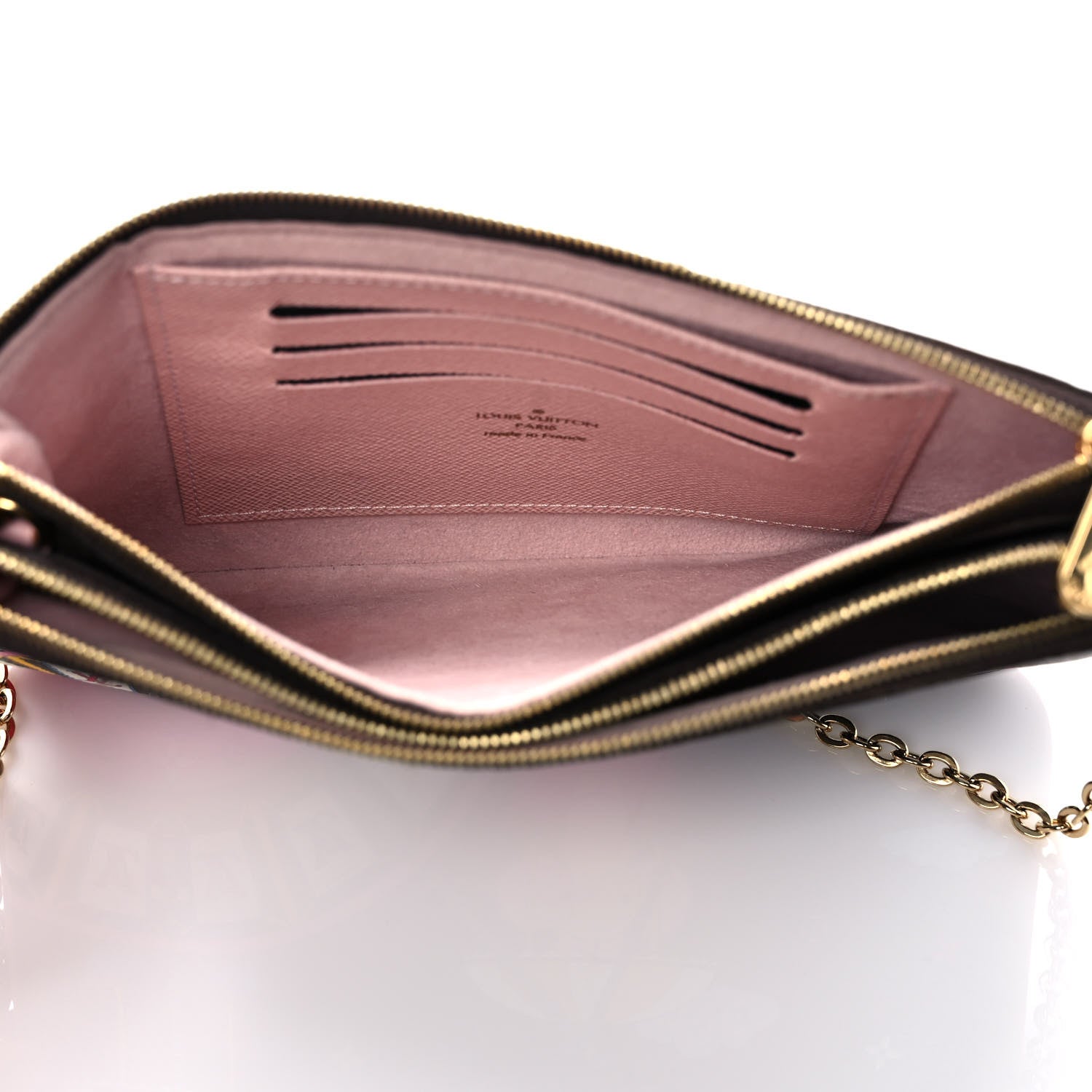 Louis Vuitton Monogram 2020 Christmas Animation Big Wheel Double Zip Pochette Rose Ballerine 5 of 9