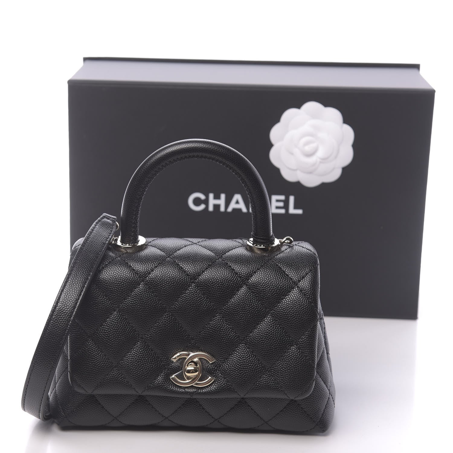 Chanel Caviar Quilted Extra Mini Coco Handle Flap Black 11 of 11