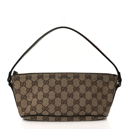 Gucci Monogram Web Boat Pochette Brown 1 of 10