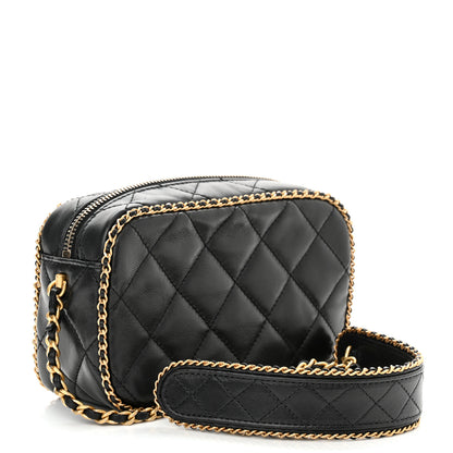 Chanel Lambskin Quilted Chain CC Mini Camera Case Black 3 of 11