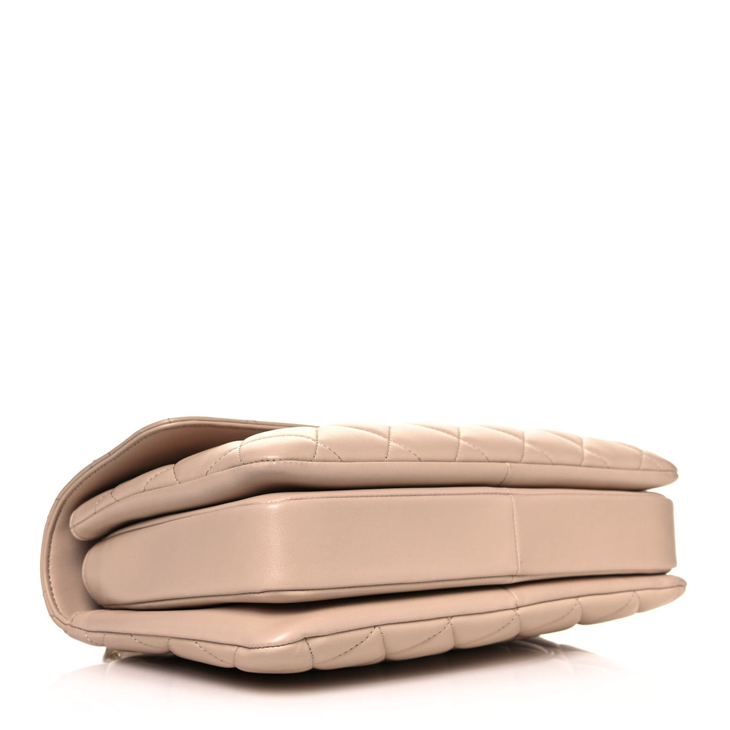 Lambskin Quilted Medium Trendy CC Flap Dual Handle Bag Beige