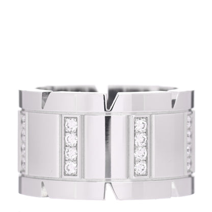 Cartier 18K White Gold Diamond 11mm Tank Francaise Ring 47 4 3 of 4