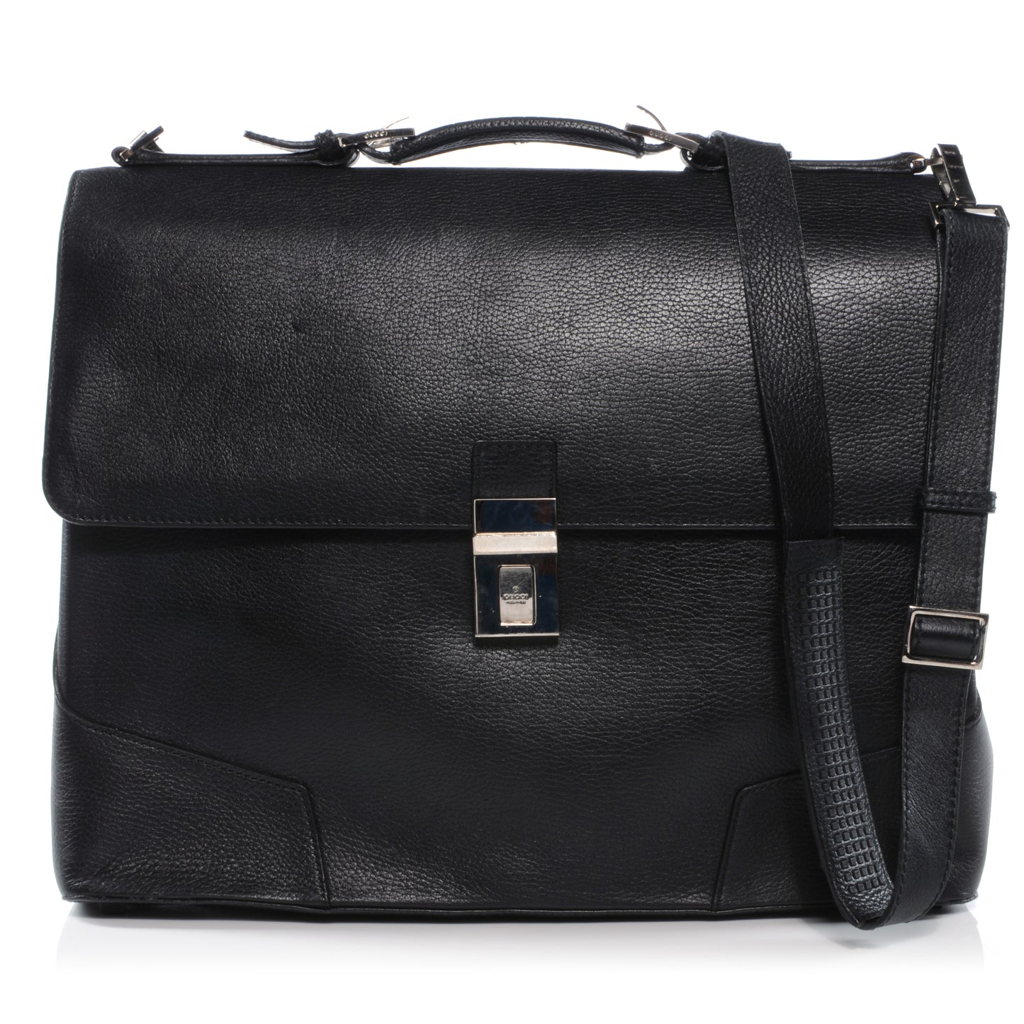 Leather Briefcase Laptop Bag Black