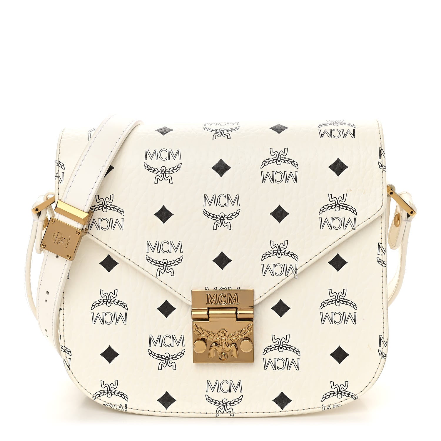 MCM Visetos Small Patricia Crossbody Bag White 1 of 11