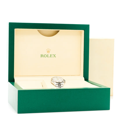 Rolex Stainless Steel 18K White Gold Diamond Mother of Pearl 28mm Oyster Perpetual Datejust Watch 279174 5 of 5