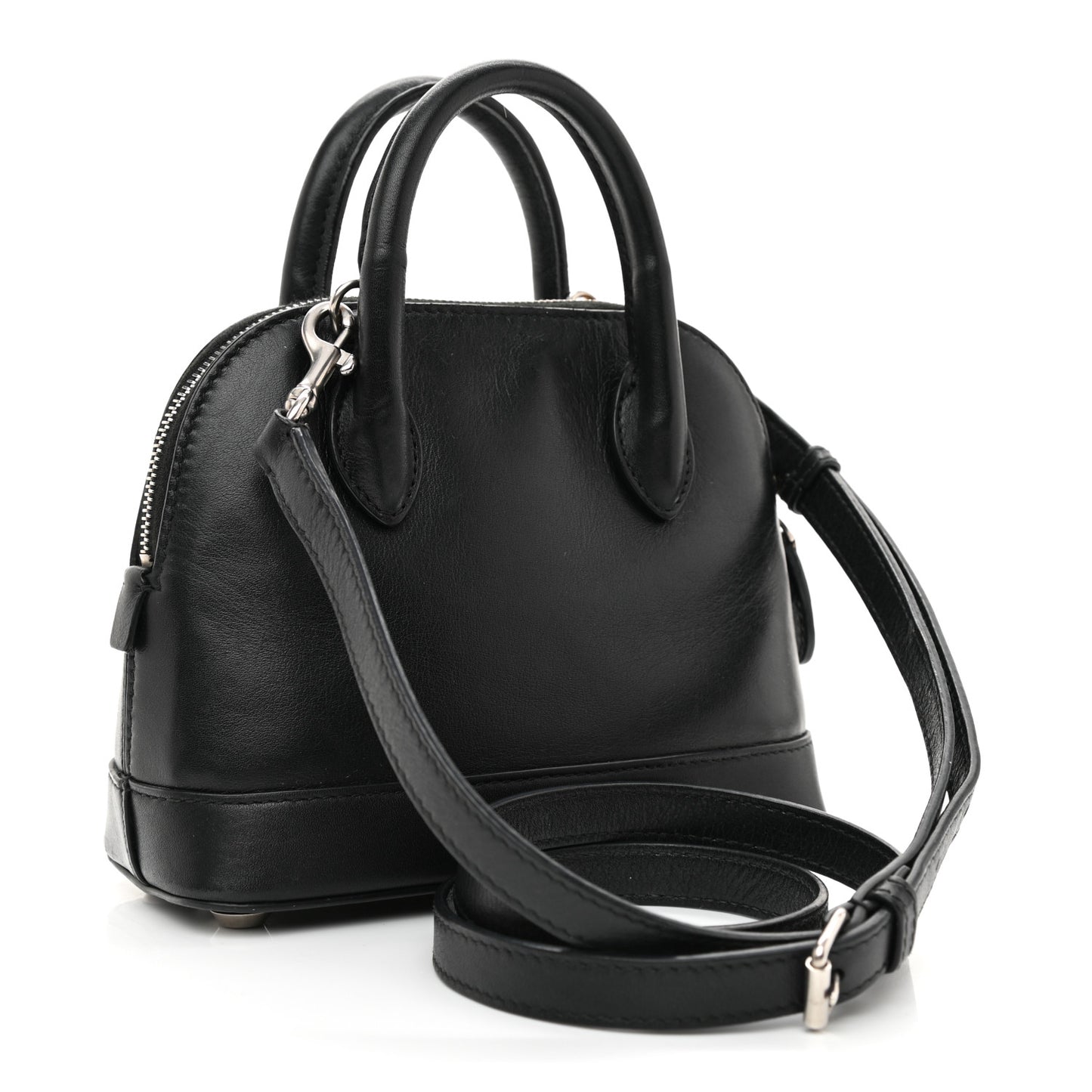 Calfskin Gothic Logo XXS Ville Top Handle Bag Black White