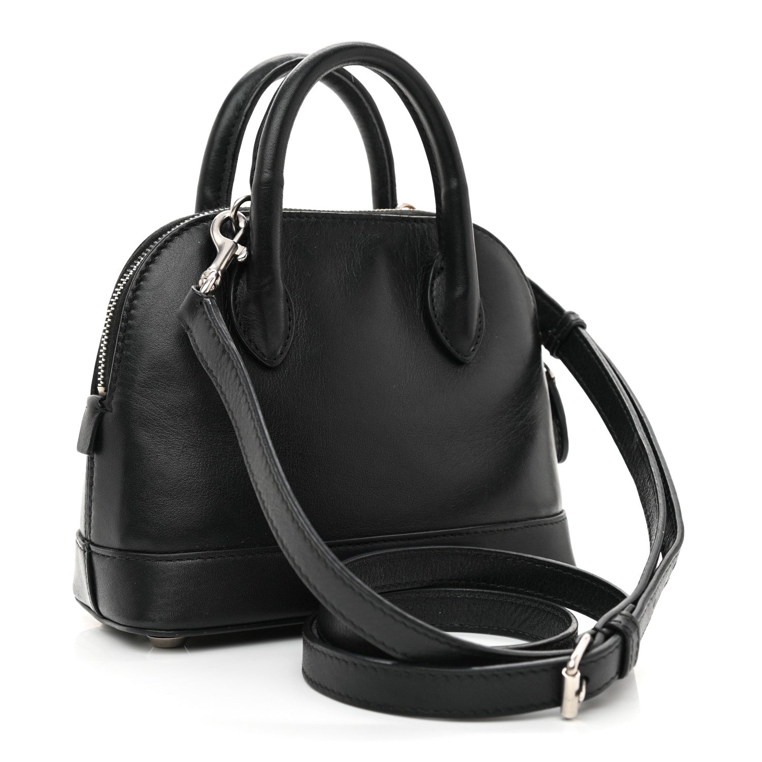 Balenciaga Calfskin Gothic Logo XXS Ville Top Handle Bag Black White 3 of 11