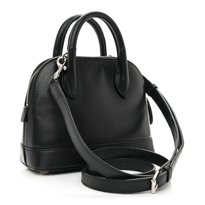 Balenciaga Calfskin Gothic Logo XXS Ville Top Handle Bag Black White 3 of 11