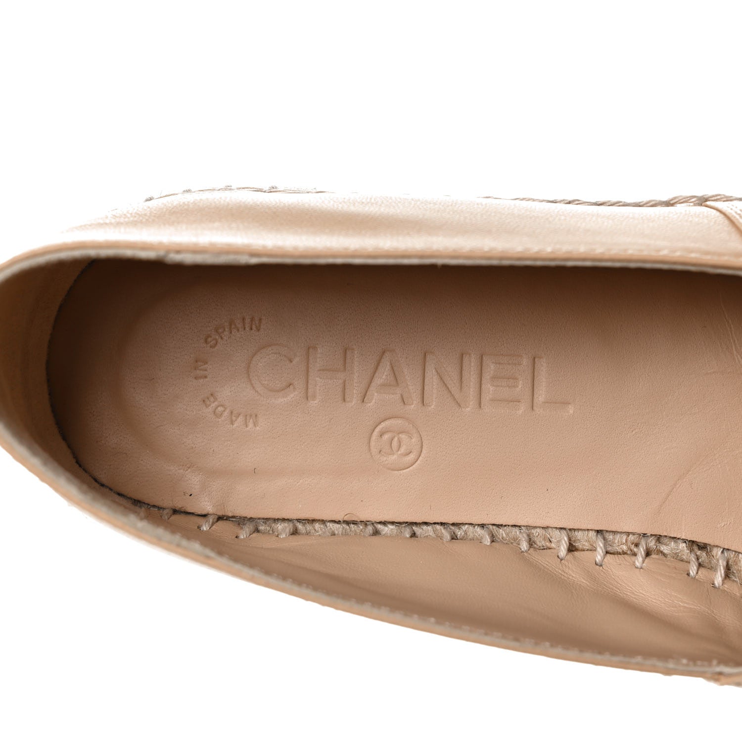 Chanel Lambskin CC Espadrilles 39 Beige Black 8 of 9