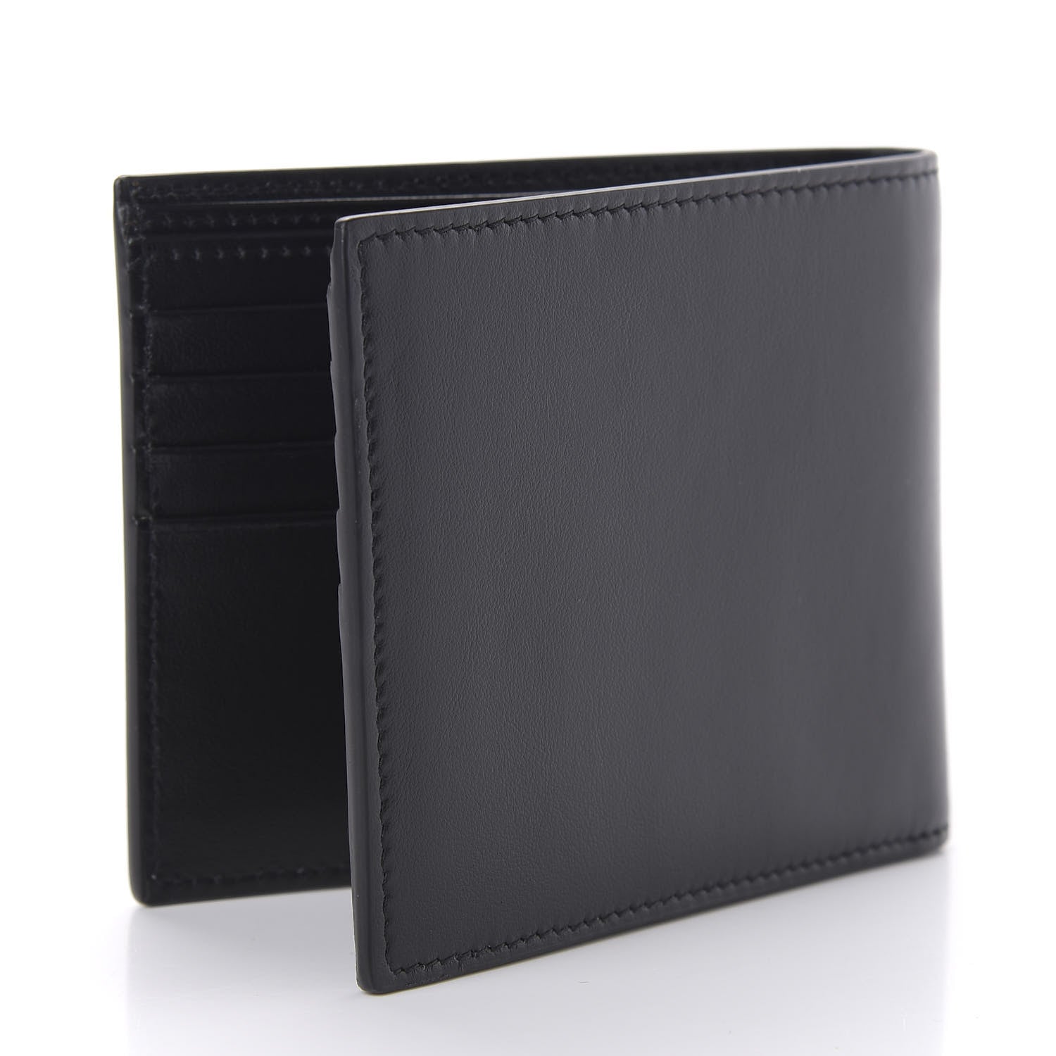 Saint Laurent Calfskin Smoking Forever Patch Bifold Wallet Black 3 of 8