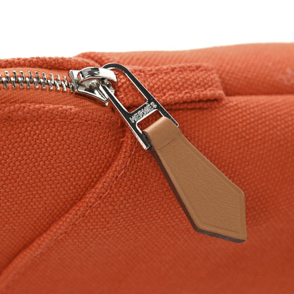 Hermes Cotton Canvas Mini Bolide Travel Cosmetic Pouch Feu 7 of 7