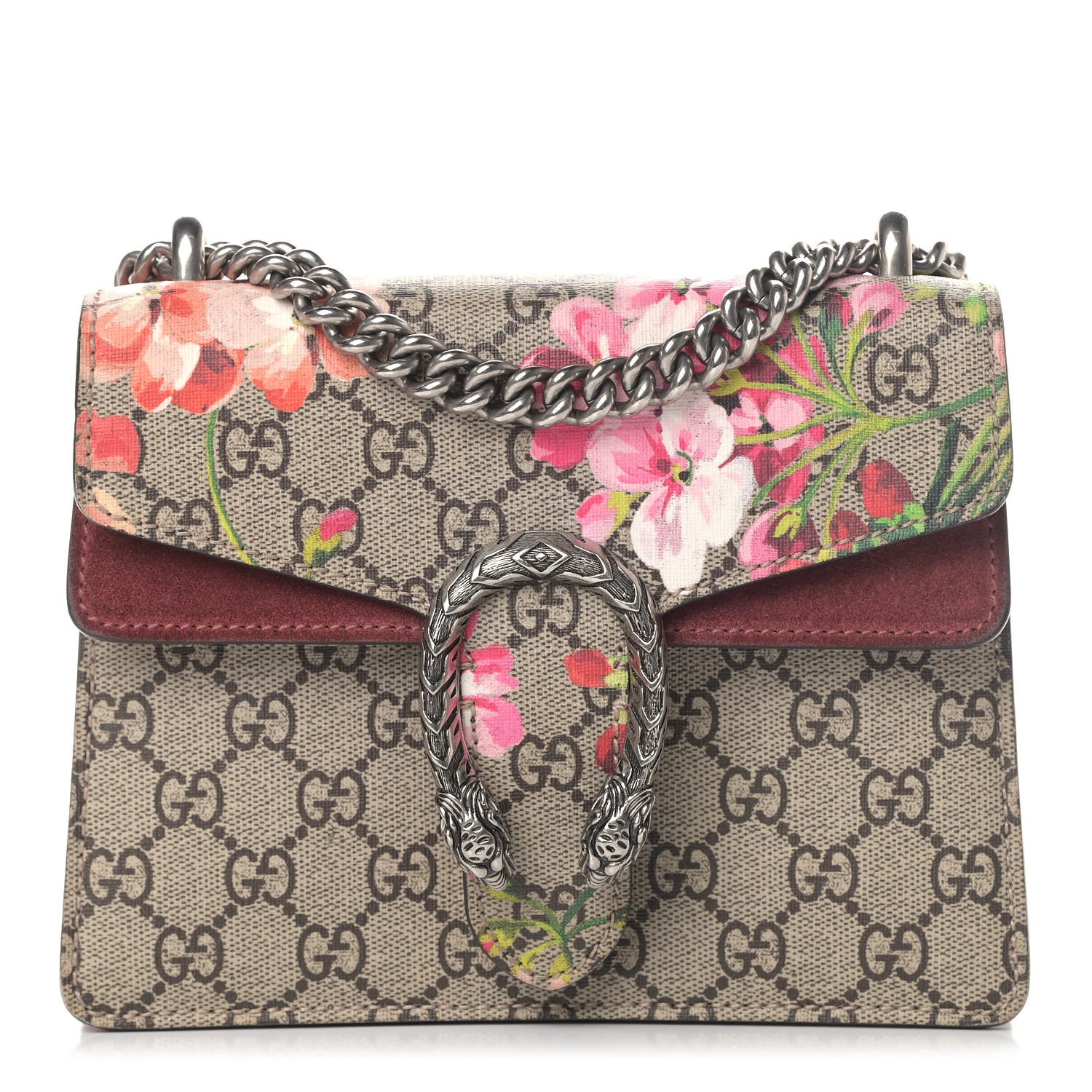 Gucci GG Supreme Monogram Blooms Mini Dionysus Shoulder Bag Beige Multicolor Dry Rose 1 of 9