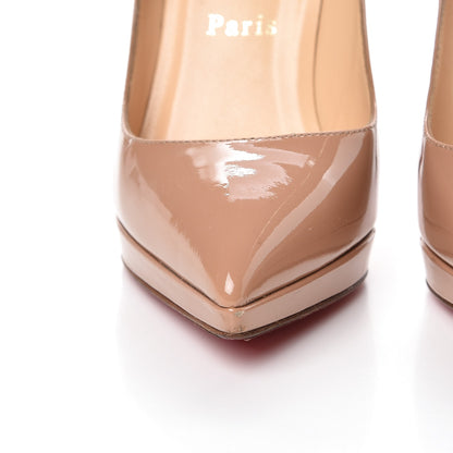 Christian Louboutin Patent Pigalle Plato 120 Pumps 35 Nude 10 of 17