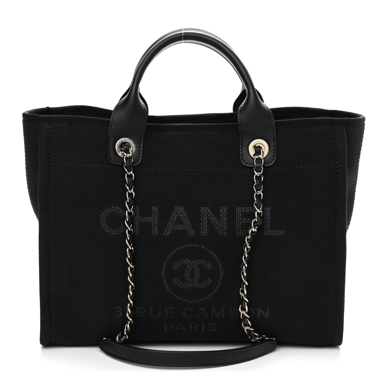 Chanel Mixed Fibers Small Deauville Tote Black 3 of 11