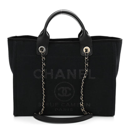 Chanel Mixed Fibers Small Deauville Tote Black 3 of 11