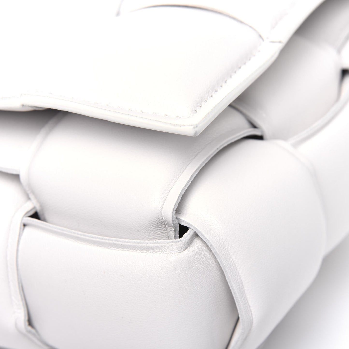 Nappa Maxi Intreccio Padded Cassette Crossbody Bag Chalk