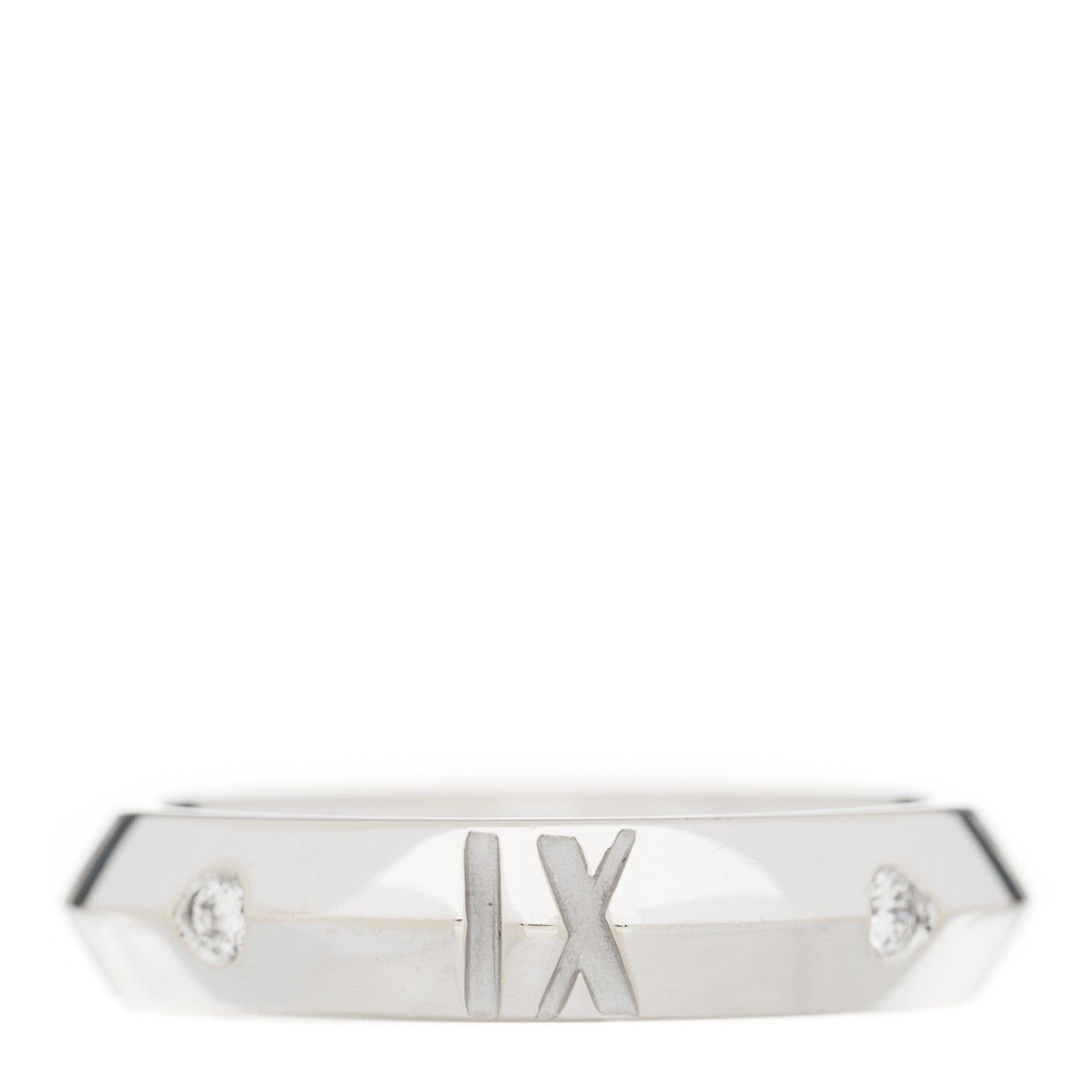 Tiffany 18K White Gold Diamond Narrow Atlas X Closed Ring 53 6.5 3 of 6