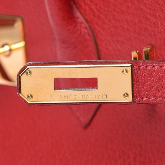 Hermes Buffle Skipper Birkin 35 Rouge Casaque 24 of 41