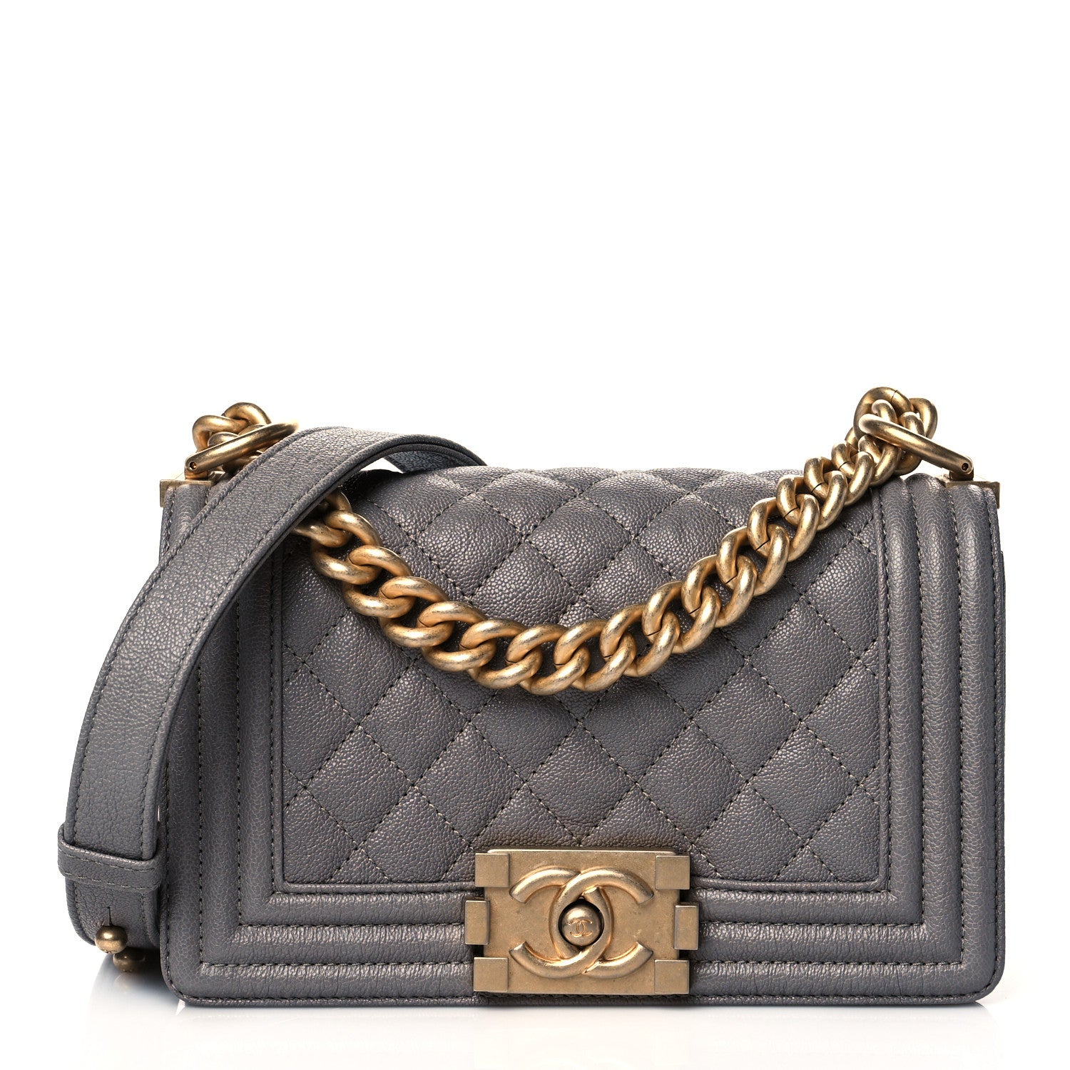 Chanel Iridescent Caviar Quilted Small Boy Flap Grey 1 of 10