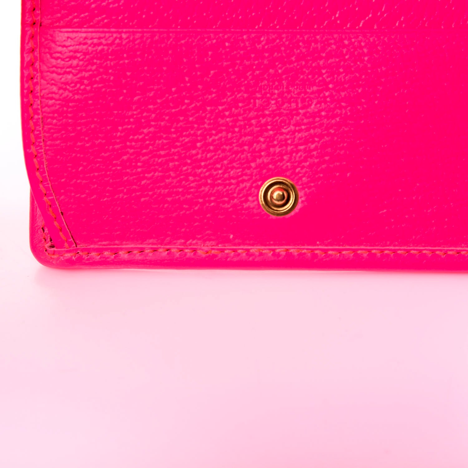 Gucci Calfskin Flora Print Zumi Card Case Fuxia Fluo 8 of 9