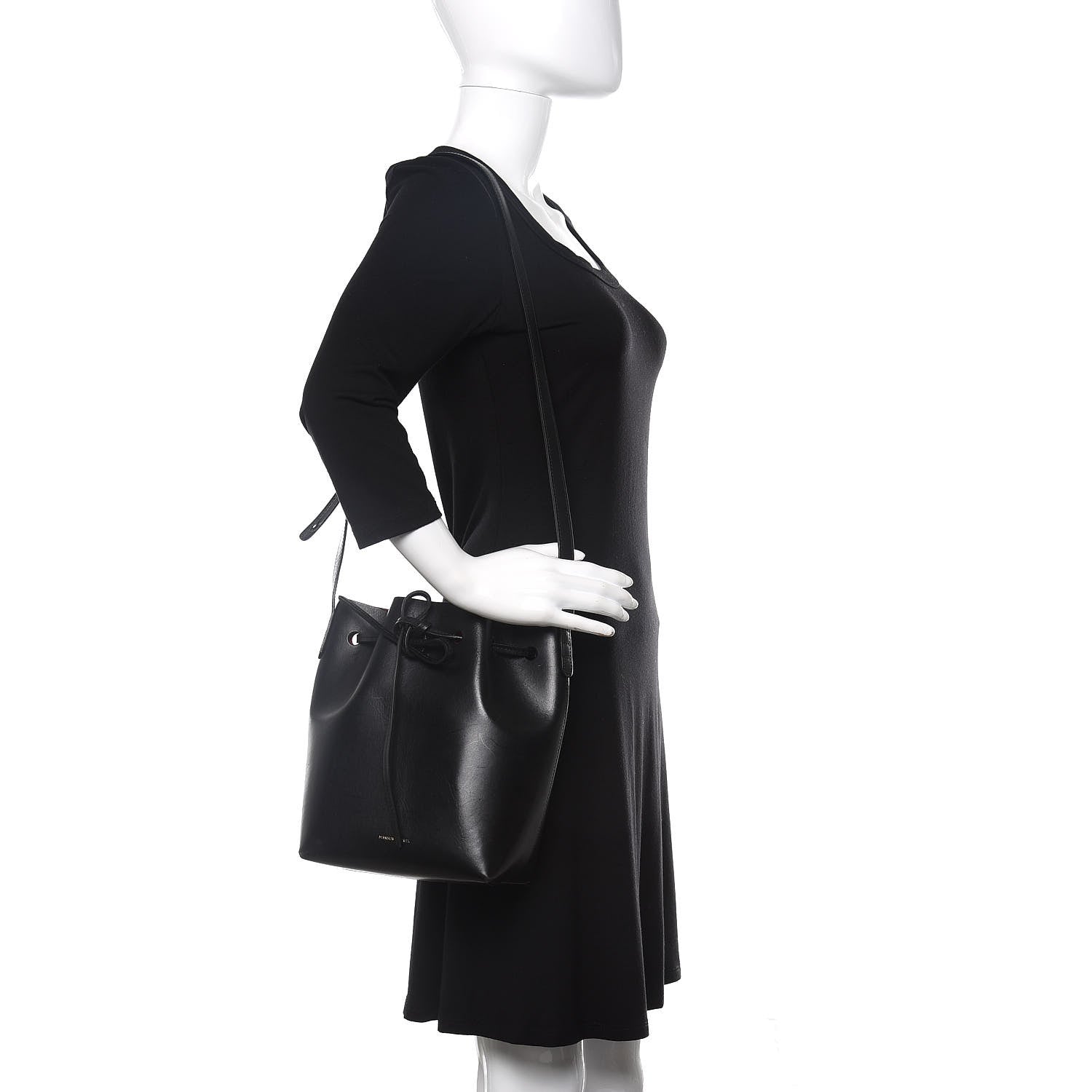 Mansur Gavriel Calfskin Mini Bucket Bag Black Flamma 2 of 9